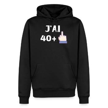 t-shirt anniversaire 41 ans cadeau humour - Sweat à capuche Premium bio Homme - noir - Devant - Nico (187cm)