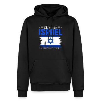 Israël - Sweat à capuche Premium bio Homme - noir - Devant - Nico (187cm)