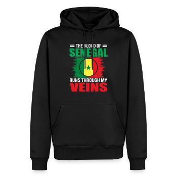 Senegal - Männer Premium Bio Hoodie - Schwarz - Vorne - Nico (187cm)