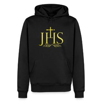 JHS Jesus Christus Christentum Gott Religion Kirche - Männer Premium Bio Hoodie - Schwarz - Vorne - Nico (187cm)