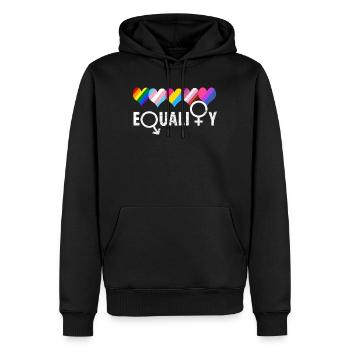 Égalité des drapeaux LGBTQ - LGBTQ - Sweat à capuche Premium bio Homme - noir - Devant - Nico (187cm)