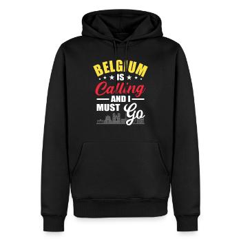 Belgien - Männer Premium Bio Hoodie - Schwarz - Vorne - Nico (187cm)