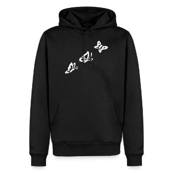 Papillon Spring Attitude à la vie - Sweat à capuche Premium bio Homme - noir - Devant - Nico (187cm)