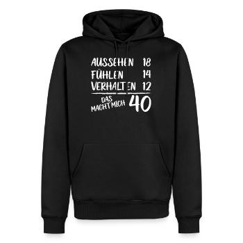 40 Geburtstag 40 Jahre Spruch Lustig - Männer Premium Bio Hoodie - Schwarz - Vorne - Nico (187cm)