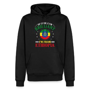 Ethiopie - Sweat à capuche Premium bio Homme - noir - Devant - Nico (187cm)
