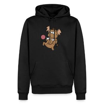 Mammut spielt Fußball - Männer Premium Bio Hoodie - Schwarz - Vorne - Nico (187cm)