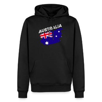 Australie - Sweat à capuche Premium bio Homme - noir - Devant - Nico (187cm)