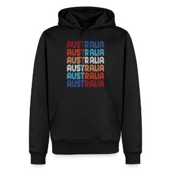 Australie - Sweat à capuche Premium bio Homme - noir - Devant - Nico (187cm)