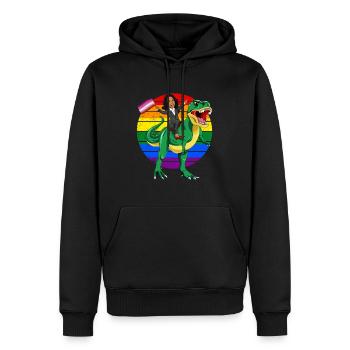 LGBTQ - Lesben Flagge Kamala Harris - Männer Premium Bio Hoodie - Schwarz - Vorne - Nico (187cm)