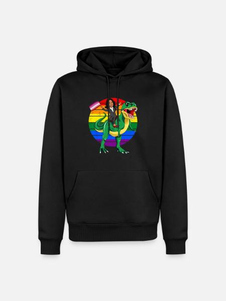 LGBTQ - Lesbian Flag Kamala Harris - Men’s Premium Organic Hoodie - black
