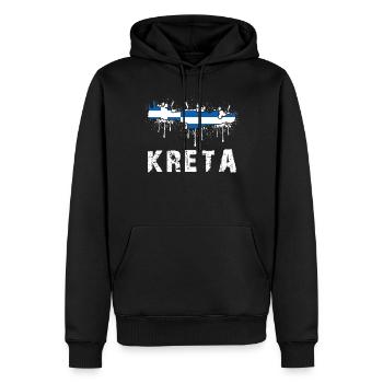 Kreta Umriss Insel Griechenland - Männer Premium Bio Hoodie - Schwarz - Vorne - Nico (187cm)