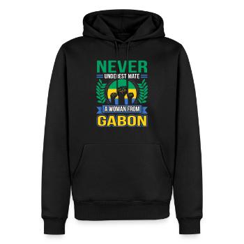 Gabun - Männer Premium Bio Hoodie - Schwarz - Vorne - Nico (187cm)