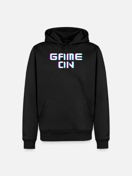 game on - Men’s Premium Organic Hoodie - black