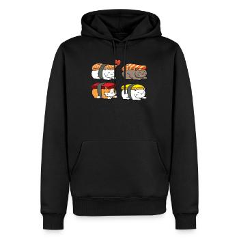 Cat Sushi Sushi Cadeau - Sweat à capuche Premium bio Homme - noir - Devant - Nico (187cm)