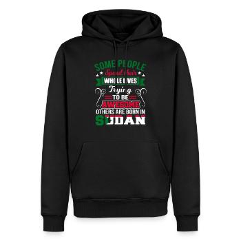 Soudan - Sweat à capuche Premium bio Homme - noir - Devant - Nico (187cm)
