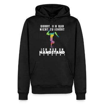 Handstand Turnen - Turnerin Spruch - Männer Premium Bio Hoodie - Schwarz - Vorne - Nico (187cm)