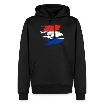 Paraguay - Sweat à capuche Premium bio Homme - noir - Devant - Nico (187cm)
