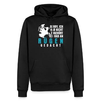 Rügen Urlaub Spruch - Männer Premium Bio Hoodie - Schwarz - Vorne - Nico (187cm)