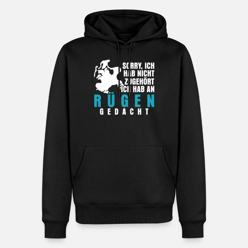 Rügen Urlaub Spruch - Männer Premium Bio Hoodie - Schwarz
