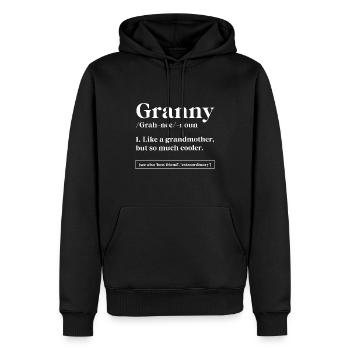 Définition de grand-mère - cadeau de fête des mères - Sweat à capuche Premium bio Homme - noir - Devant - Nico (187cm)