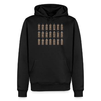 Gitarre Akkorddiagramm Noten Musiklehrer - Männer Premium Bio Hoodie - Schwarz - Vorne - Nico (187cm)