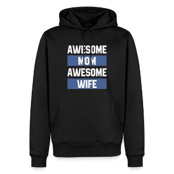 Awesome Mom Awesome Wife - Mothers's Day Gift - Men’s Premium Organic Hoodie - black - Front - Nico (187cm)