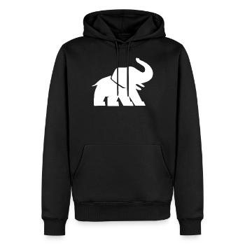 Éléphant Comic - Sweat à capuche Premium bio Homme - noir - Devant - Nico (187cm)