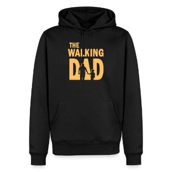 La marche papa Pour la fête des pères - Sweat à capuche Premium bio Homme - noir - Devant - Nico (187cm)