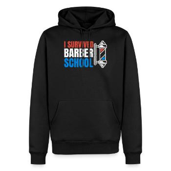 Barber Barbier Coiffeur homme Barbershop - Sweat à capuche Premium bio Homme - noir - Devant - Nico (187cm)