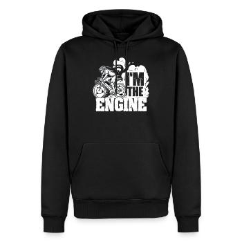 I'm the engine - Männer Premium Bio Hoodie - Schwarz - Vorne - Nico (187cm)
