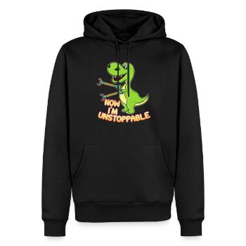 Now I Am Unstoppable - Men’s Premium Organic Hoodie - black - Front - Nico (187cm)