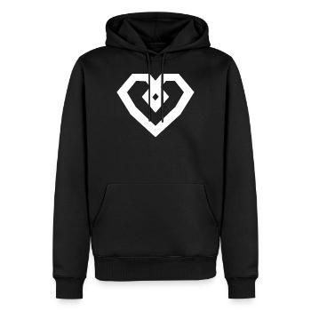 Herz Kunst Linie - Männer Premium Bio Hoodie - Schwarz - Vorne - Nico (187cm)
