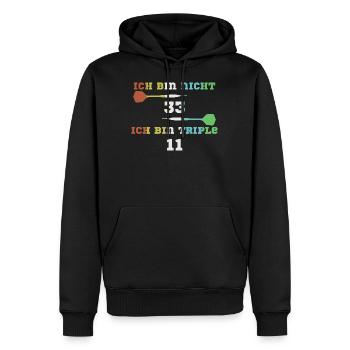 33. Geburtstag Darts - Männer Premium Bio Hoodie - Schwarz - Vorne - Nico (187cm)