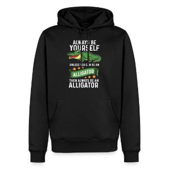 Alligator - Sweat à capuche Premium bio Homme - noir - Devant - Nico (187cm)