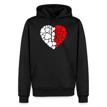 Herz Kleine Herzen Liebe - Männer Premium Bio Hoodie - Schwarz - Vorne - Nico (187cm)
