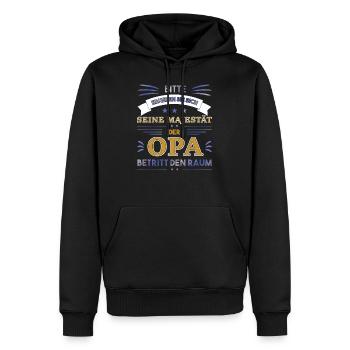 Seine Majestät der Opa Großvater Geschenk Familie - Männer Premium Bio Hoodie - Schwarz - Vorne - Nico (187cm)