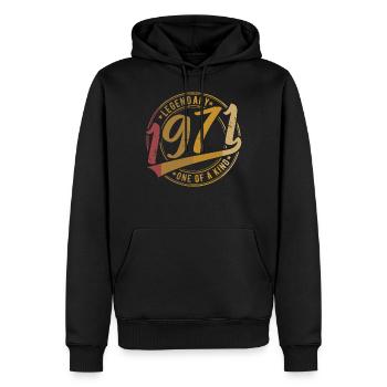 Jahrgang 1971 geboren Legenden Retro Geburtstag - Männer Premium Bio Hoodie - Schwarz - Vorne - Nico (187cm)