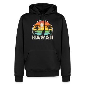 Coloré et vintage Hawaii Surf - Sweat à capuche Premium bio Homme - noir - Devant - Nico (187cm)