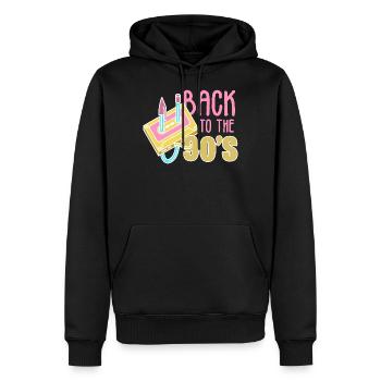 90s 90 - Sweat à capuche Premium bio Homme - noir - Devant - Nico (187cm)