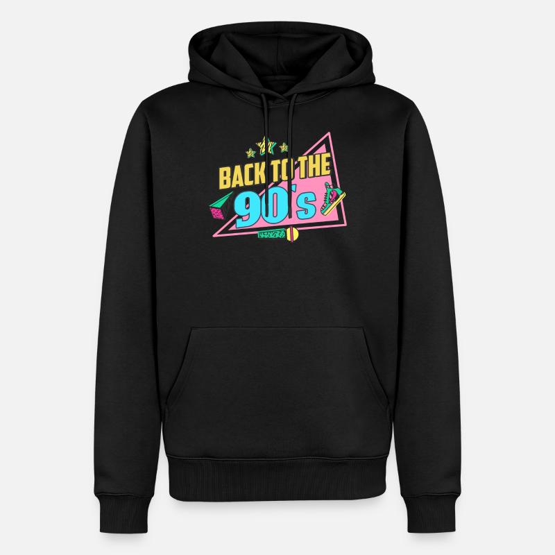 90s 90er - Männer Premium Bio Hoodie - Schwarz