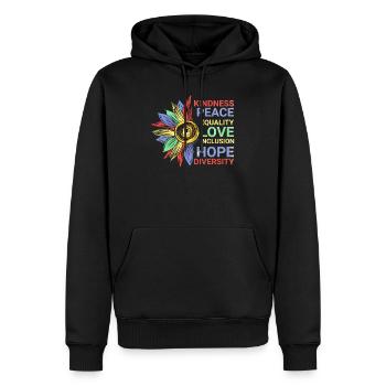 Peace love Sunflower Fyer’s pride - Sweat à capuche Premium bio Homme - noir - Devant - Nico (187cm)