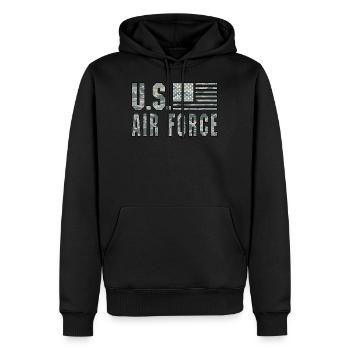 US Air Force - Sweat à capuche Premium bio Homme - noir - Devant - Nico (187cm)
