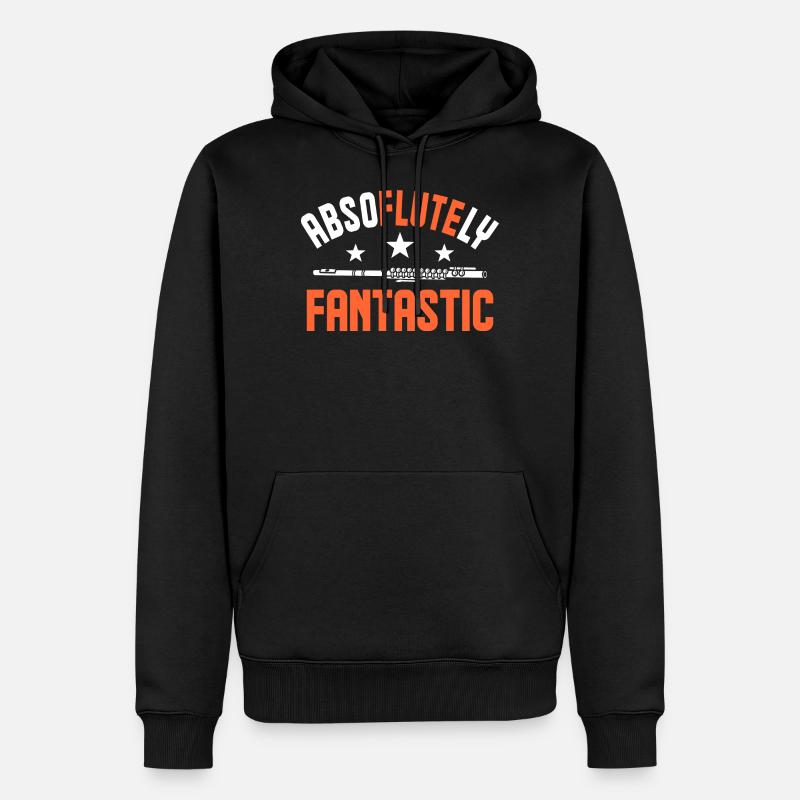 Flûte transversale Flûte latérale soufflée - Sweat à capuche Premium bio Homme - noir