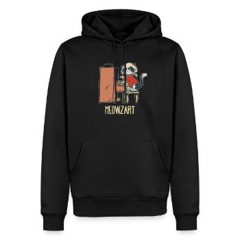 Süße Katze spielt Klavier für Pianisten Meowzart - Männer Premium Bio Hoodie - Schwarz - Vorne - Nico (187cm)