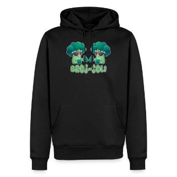 Brocoli légumes végétal végétarien - Sweat à capuche Premium bio Homme - noir - Devant - Nico (187cm)