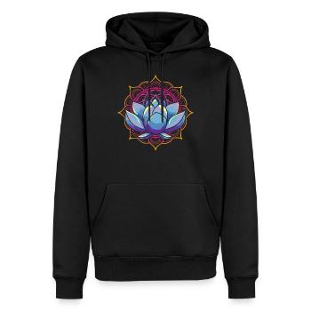 Spirituel Mandala Lotus Art - Sweat à capuche Premium bio Homme - noir - Devant - Nico (187cm)