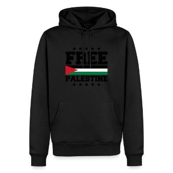 free palestine - Sweat à capuche Premium bio Homme - noir - Devant - Nico (187cm)