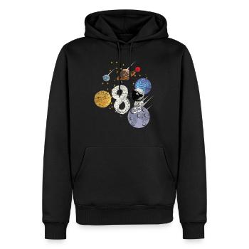 Fils Fille 8ème anniversaire d’enfant astronaute astronaute - Sweat à capuche Premium bio Homme - noir - Devant - Nico (187cm)