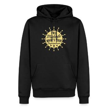 Hebamme Geburtshelfer - Männer Premium Bio Hoodie - Schwarz - Vorne - Nico (187cm)