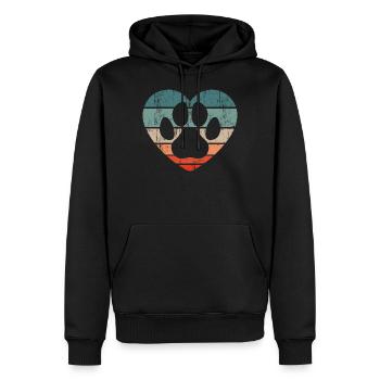 Retro Tierheim Hund Retten Tierschutz Hundeheim - Männer Premium Bio Hoodie - Schwarz - Vorne - Nico (187cm)